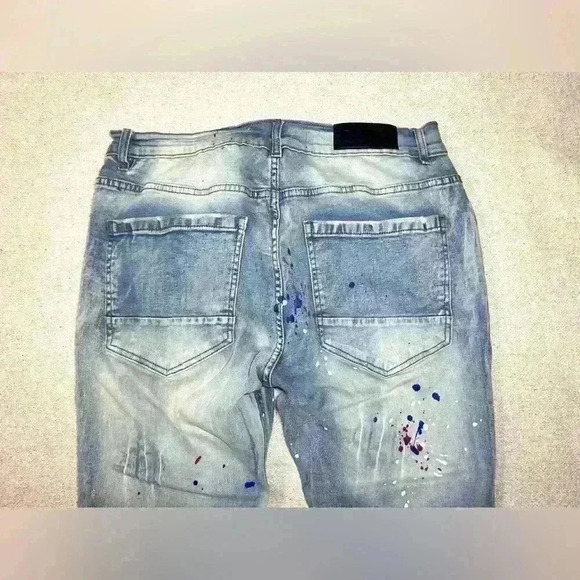 Another Hype Piece (AHP) Mens Jeans Sz 36x32 Skinny Fit Distressed Grunge B0059 - Picture 5 of 13